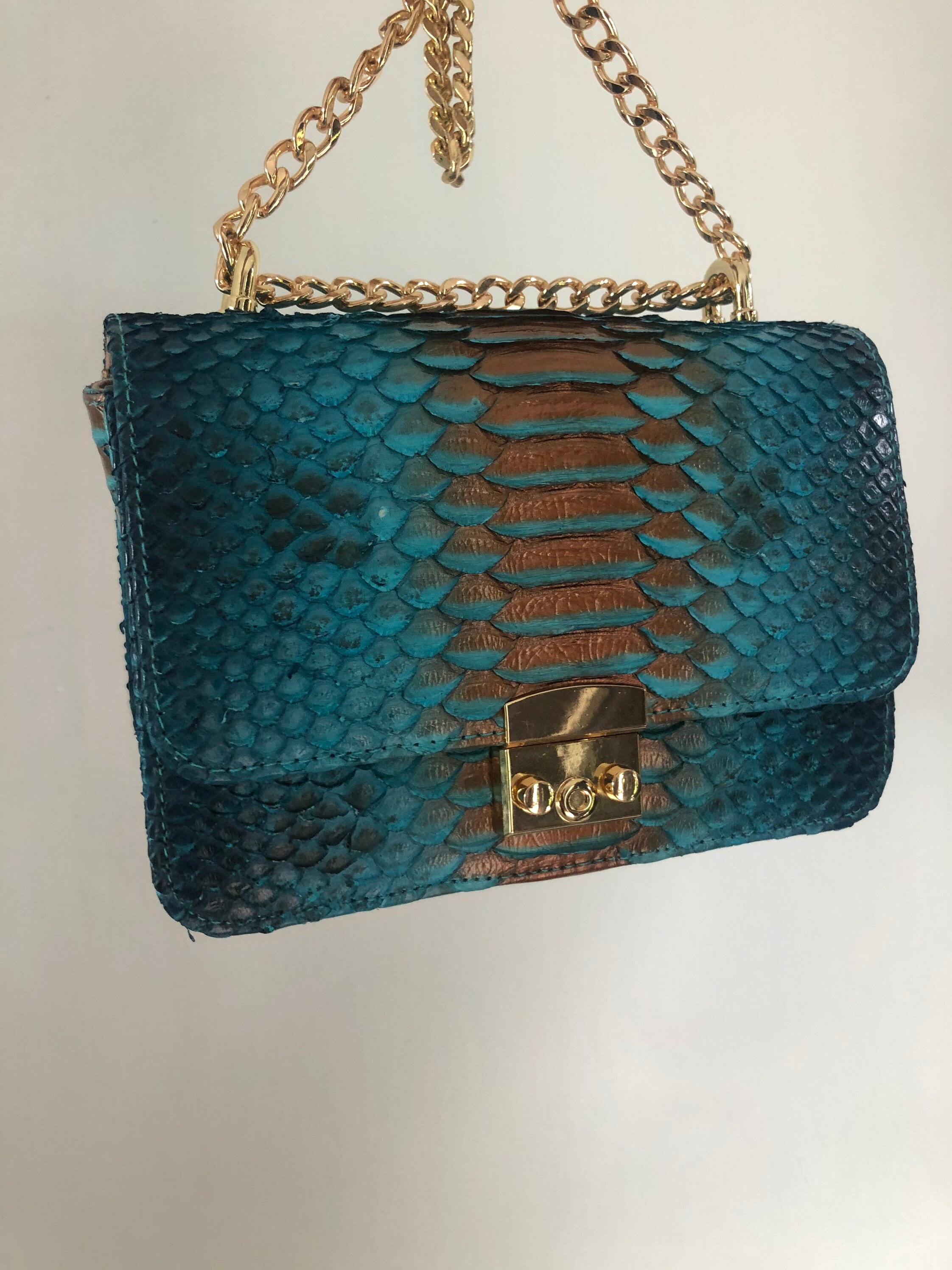 Blue Snakeskin Bag 