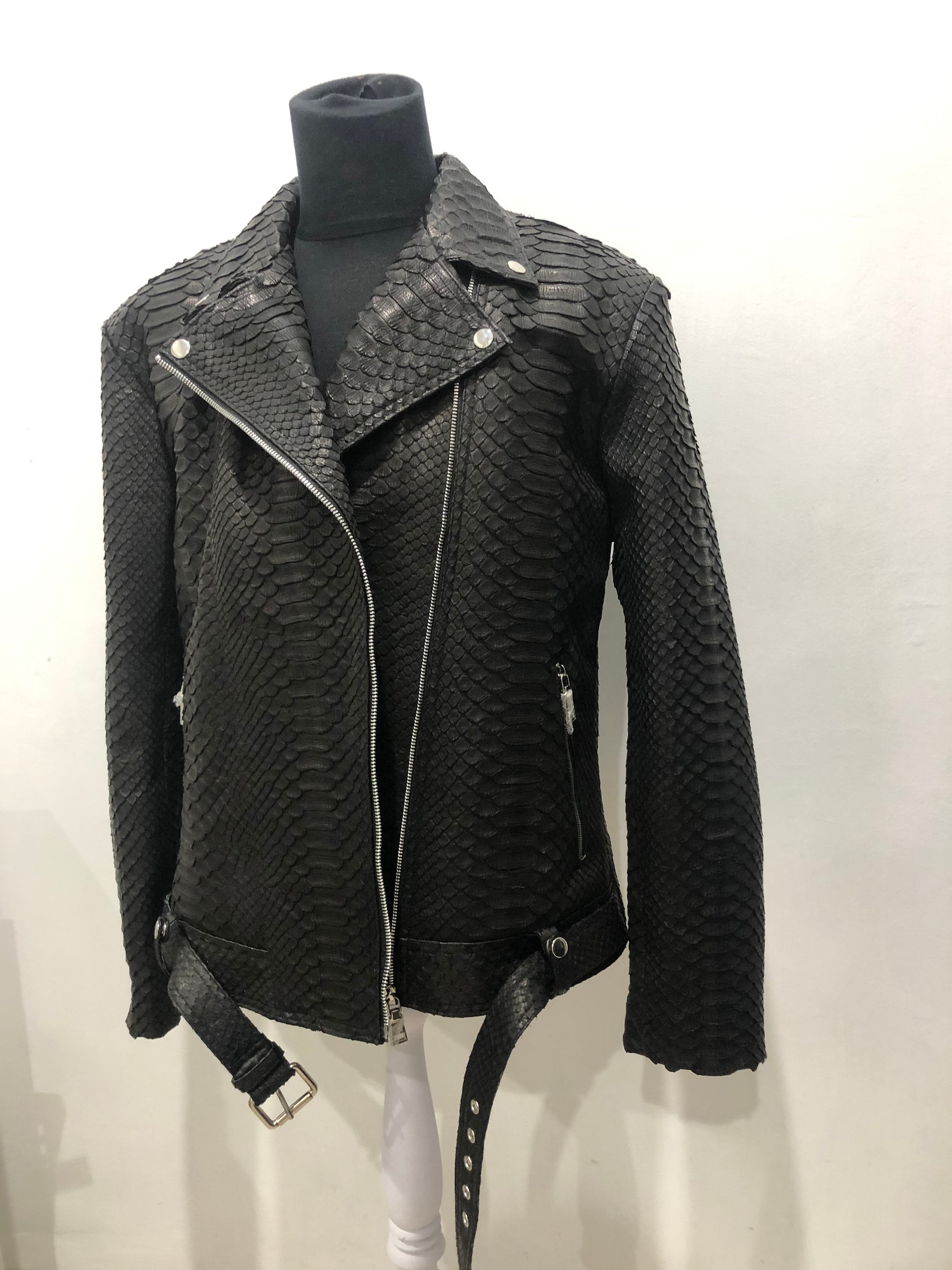 Mens Snakeskin Biker Jacket Moto Python Leather Jacket | Etsy