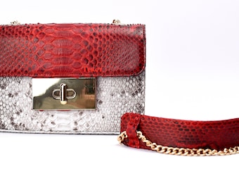 パイソンレザークロスボディバッグ、スネークスキンバッグ、本物のスネークスキン財布、スネークスキンレザーバッグ、パイソンイブニングクラッチプレミアム品質ハンドメイド