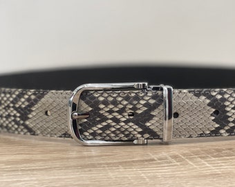 Snakeskin Belt, Python Leather Belt, Custom Leather Belt,  Man’s Women’s Python Leather Belt, Woman’s Python Leather Belt