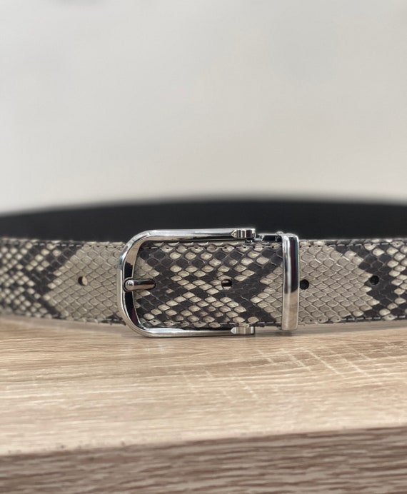 Snakeskin Belt, Python Leather Belt, Custom Leather Belt 