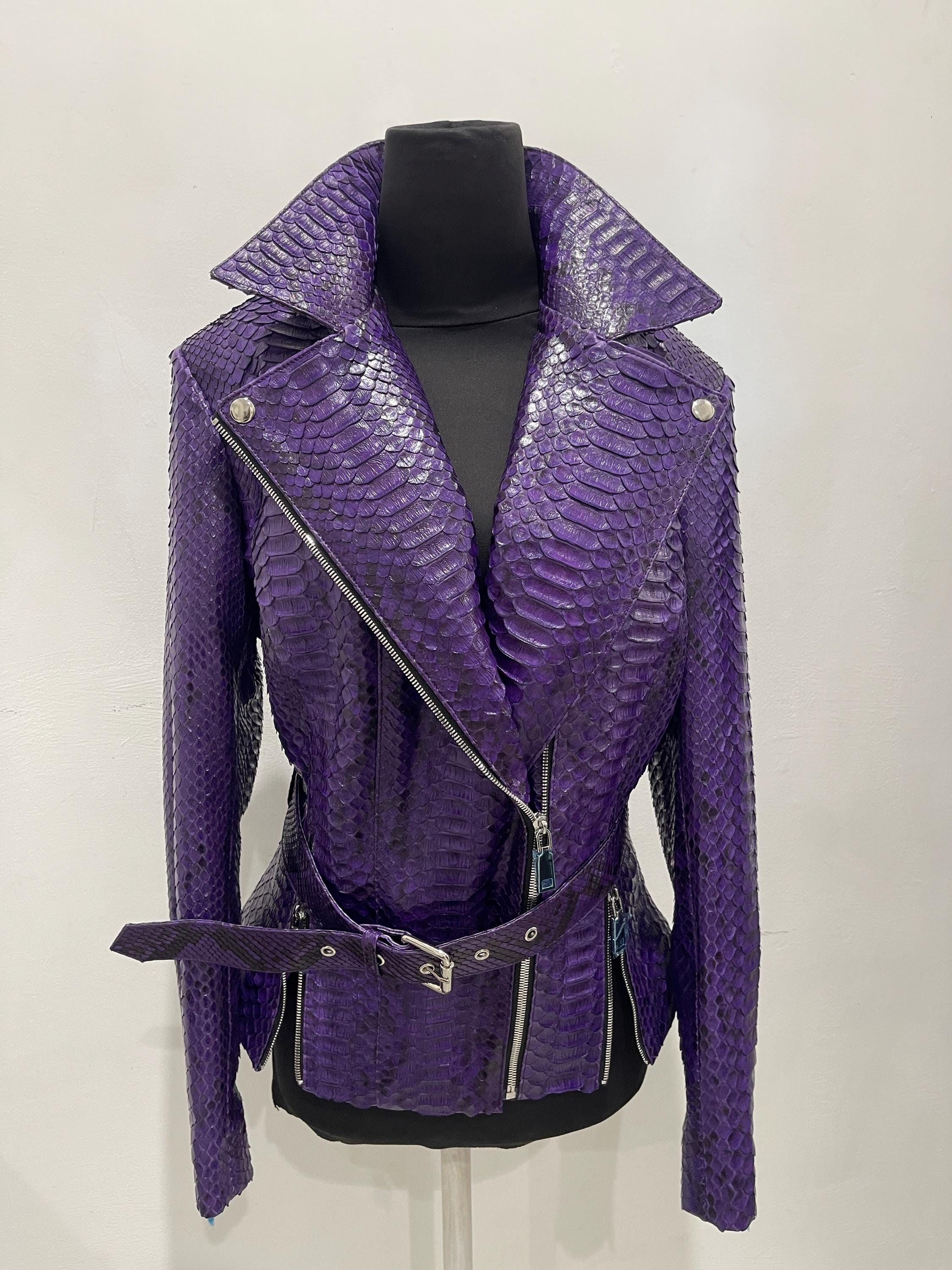 ジャケット・アウター Python Reggenza Men's Python Leather Flight Jacket