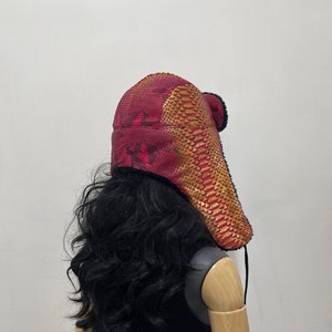 Python Leather Trapper Hat, Winter Snakeskin Hat image 8