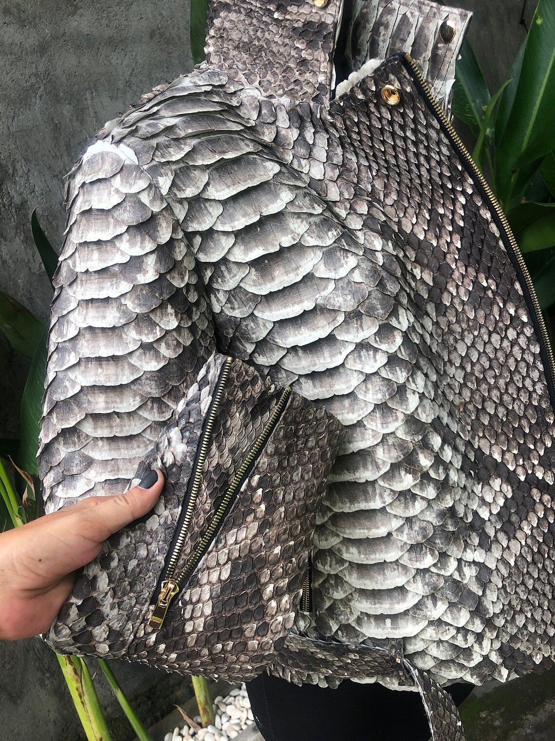 Dragon Python Leather Jacket Women's Snakeskin Jacket Etsy Australia