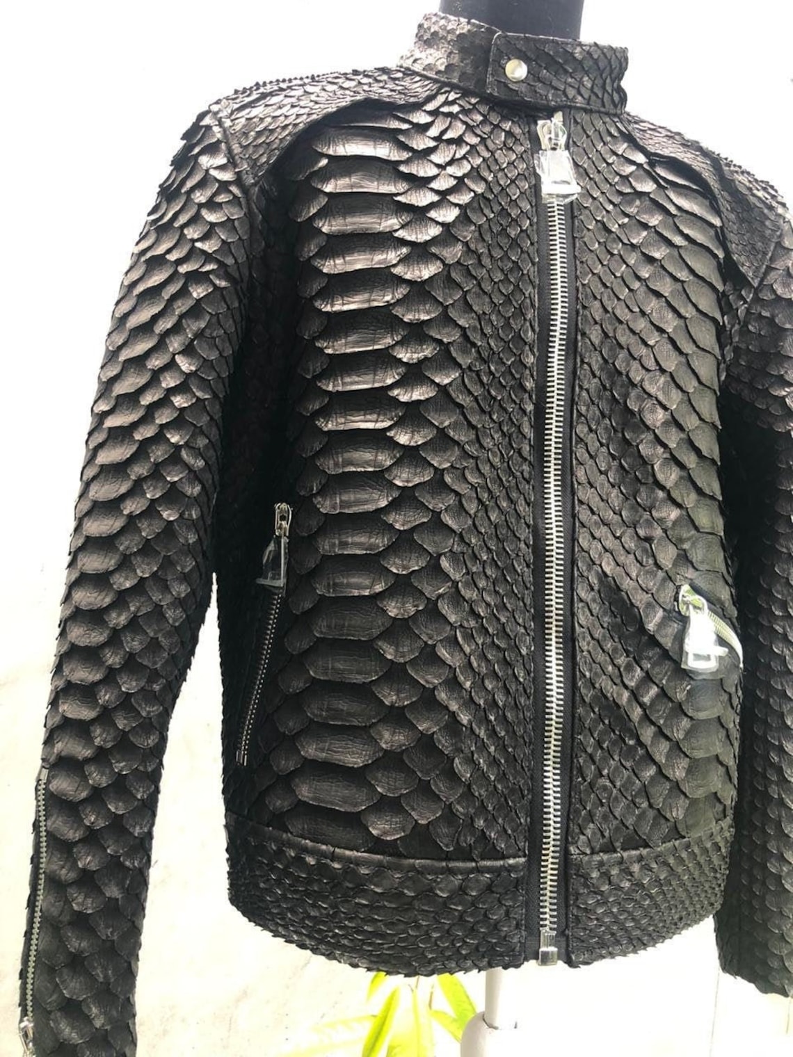 Men's KING Snakeskin Jacket Black Python Leather Jacket - Etsy UK