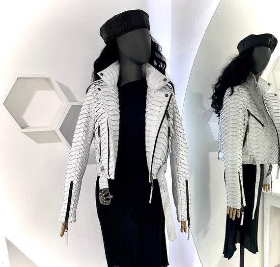 White top snakeskin jacket