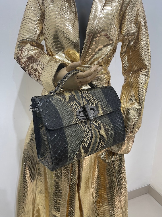 New Brand Luxury Designer Handbag Women Snake Pattern Leather Crossbody  Purses Fashion Small Shoulder Bag Square