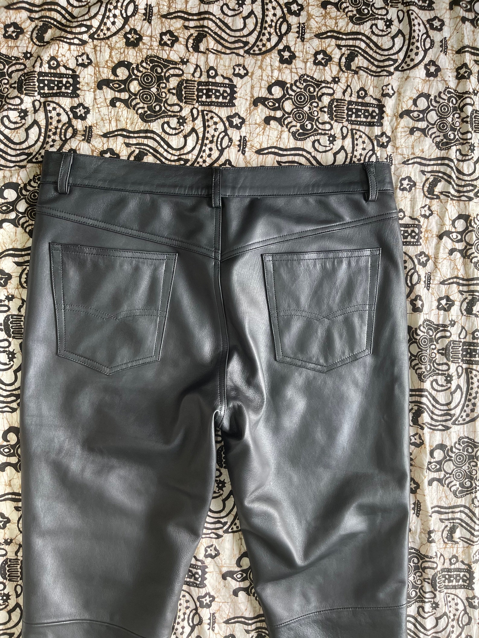 Python Leather Pants Snakeskin Pants Black Leather Pants | Etsy