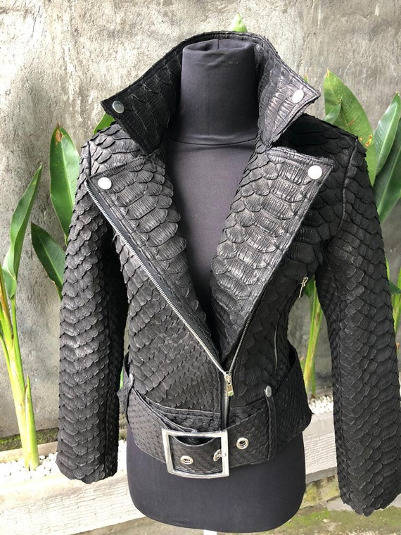 snakeskin biker jacket