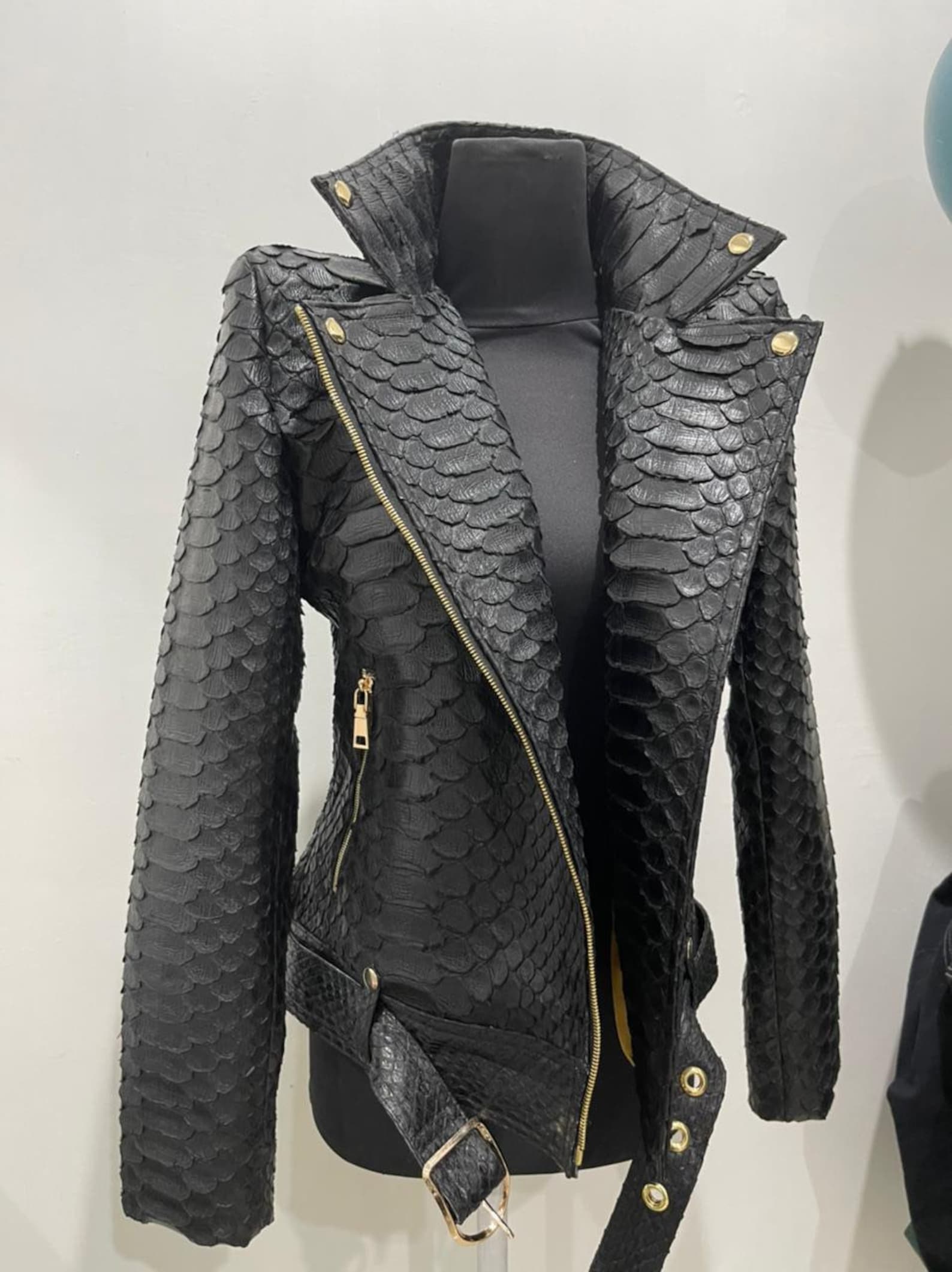 Dragon Python Leather Jacket Women's Snakeskin Jacket - Etsy