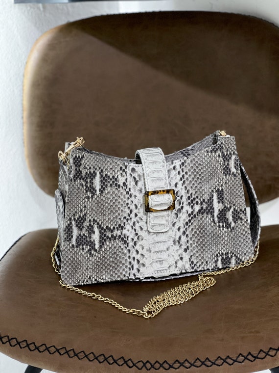 Sac à Main Bandoulière Femme En Cuir PU Effet Snake Blanc - Marque Mogano Paris, Neuf Avec étiquettes