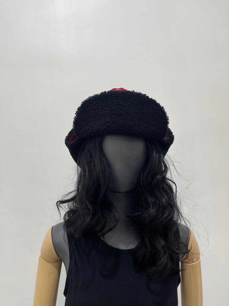Python Leather Trapper Hat, Winter Snakeskin Hat image 5