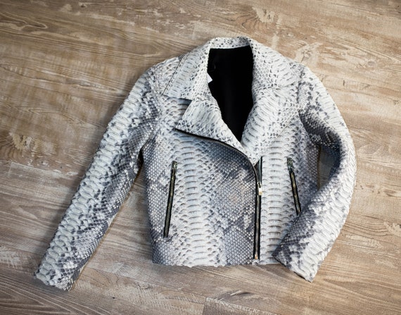 snakeskin moto jacket