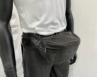 Snakeskin Unisex Fanny Pack, Python Leather Waist Bag, Snakeskin Belt Bag, Leather Hip Pouch, Festival Leather Bag, Leather Belt Bag Snakeskin Unisex Fanny Pack, Python Leather Waist Bag, Snakeskin Belt Bag, Leather Hip Pouch, Festival Leather Bag, Leather Belt Bag