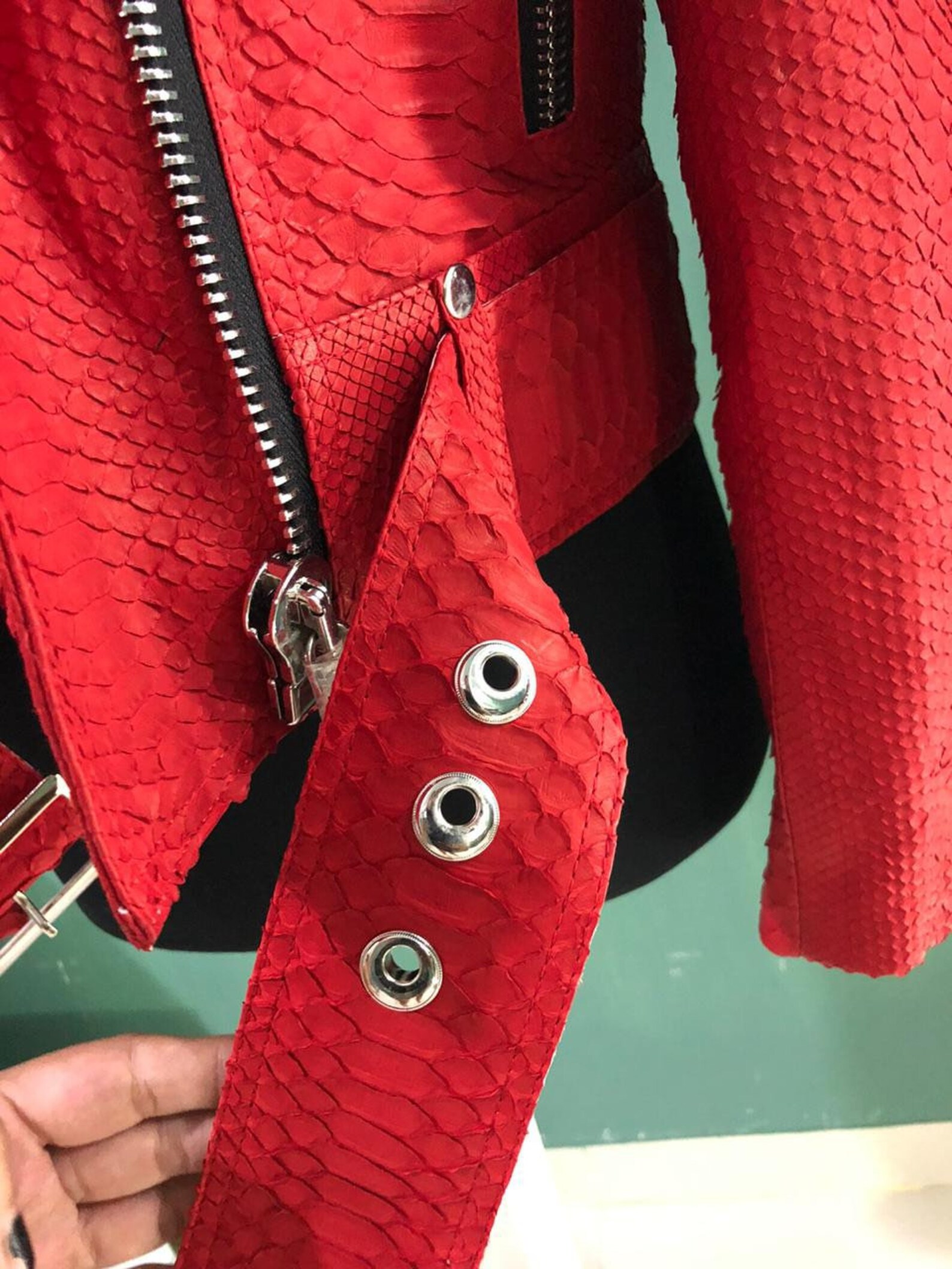 Women's Snakeskin Jacket Moto Python Jacket Python Etsy