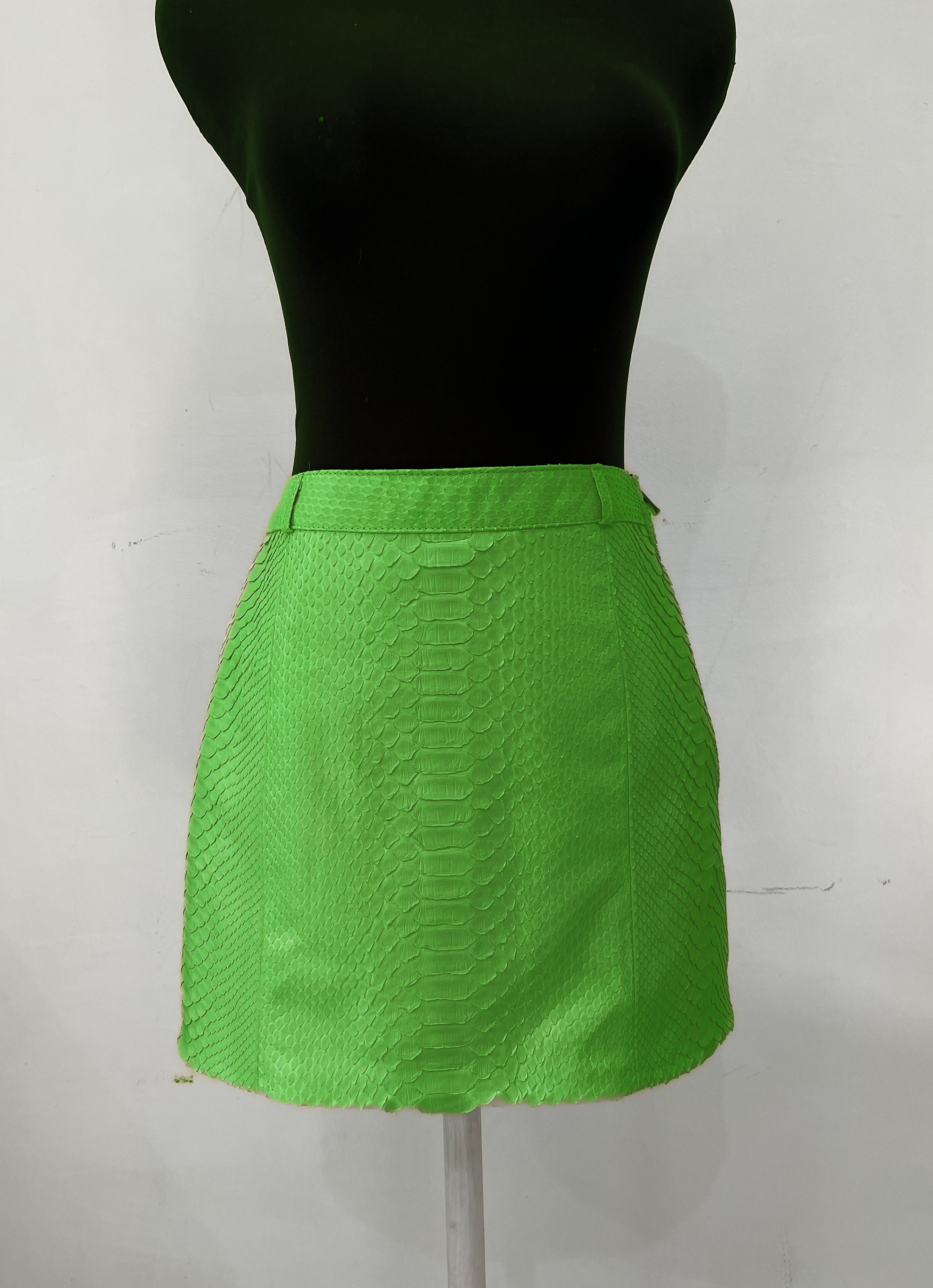 Python Mini Skirt Snakeskin Skirt, Python Leather Skirt, Leather Mini Woman’s Skirt ...