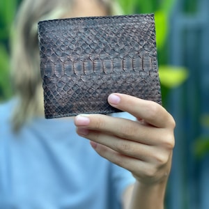 Cartera Pequeña Serpiente, Cartera Piel Pitón, Cartera Hombre Piel, Cartera Mujer Piel Serpiente