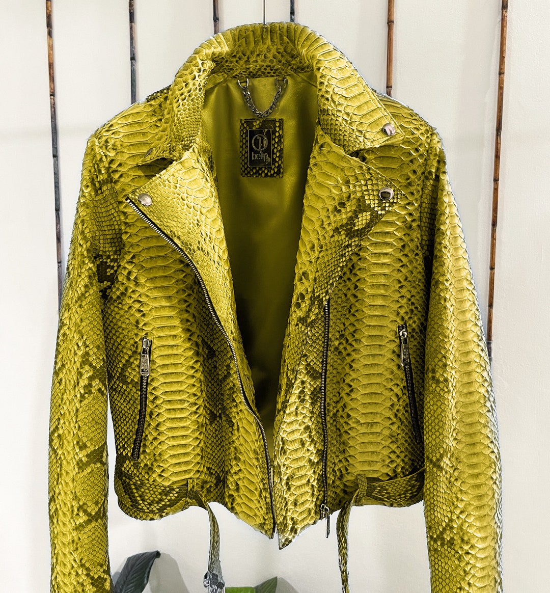 ジャケット・アウター Roen spray coating snake skin jacket Snakeskin Leather Jacket – The Sparkling Spur