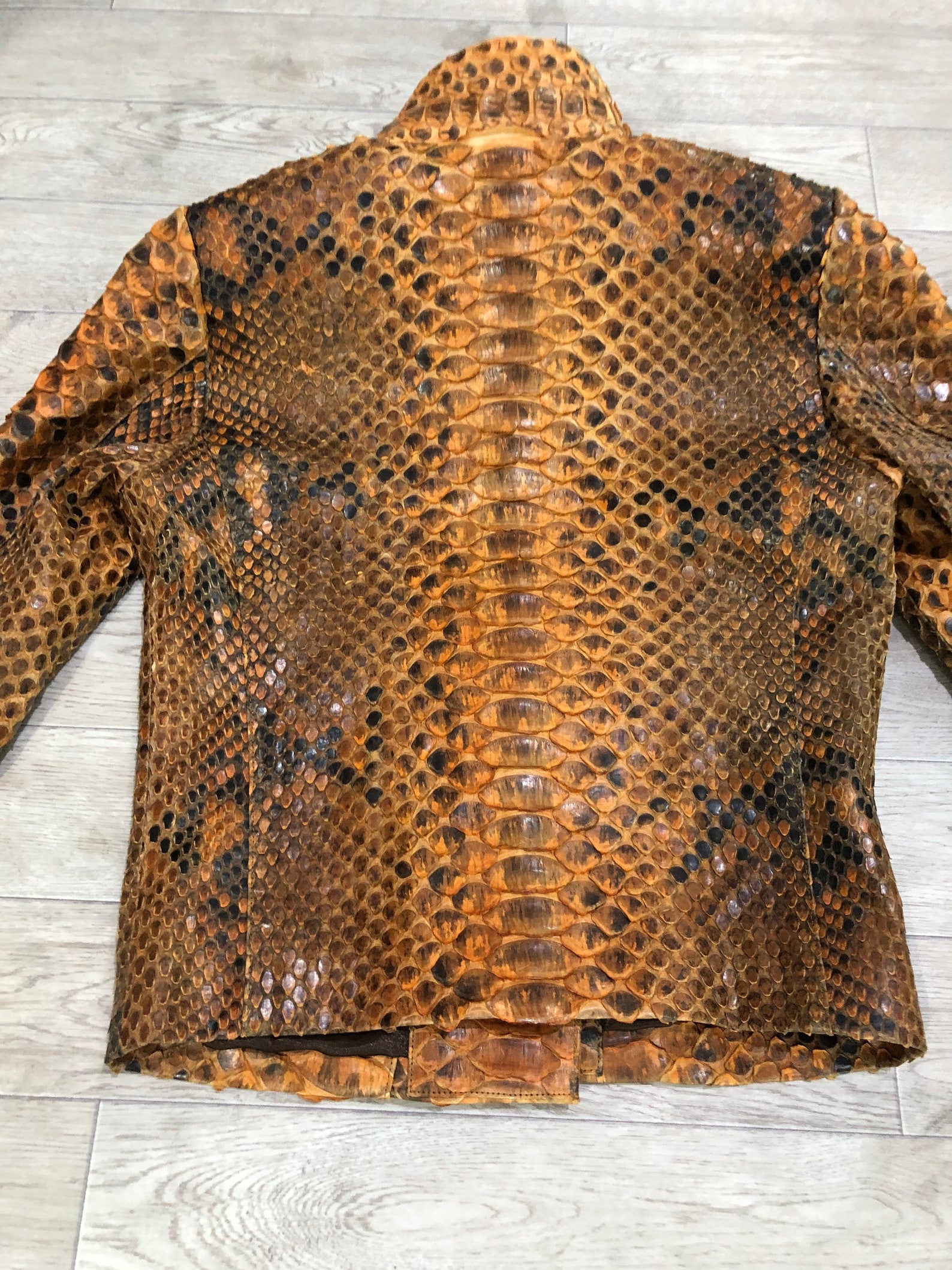 King python leather jacket Snakeskin jacket Dragon python Etsy