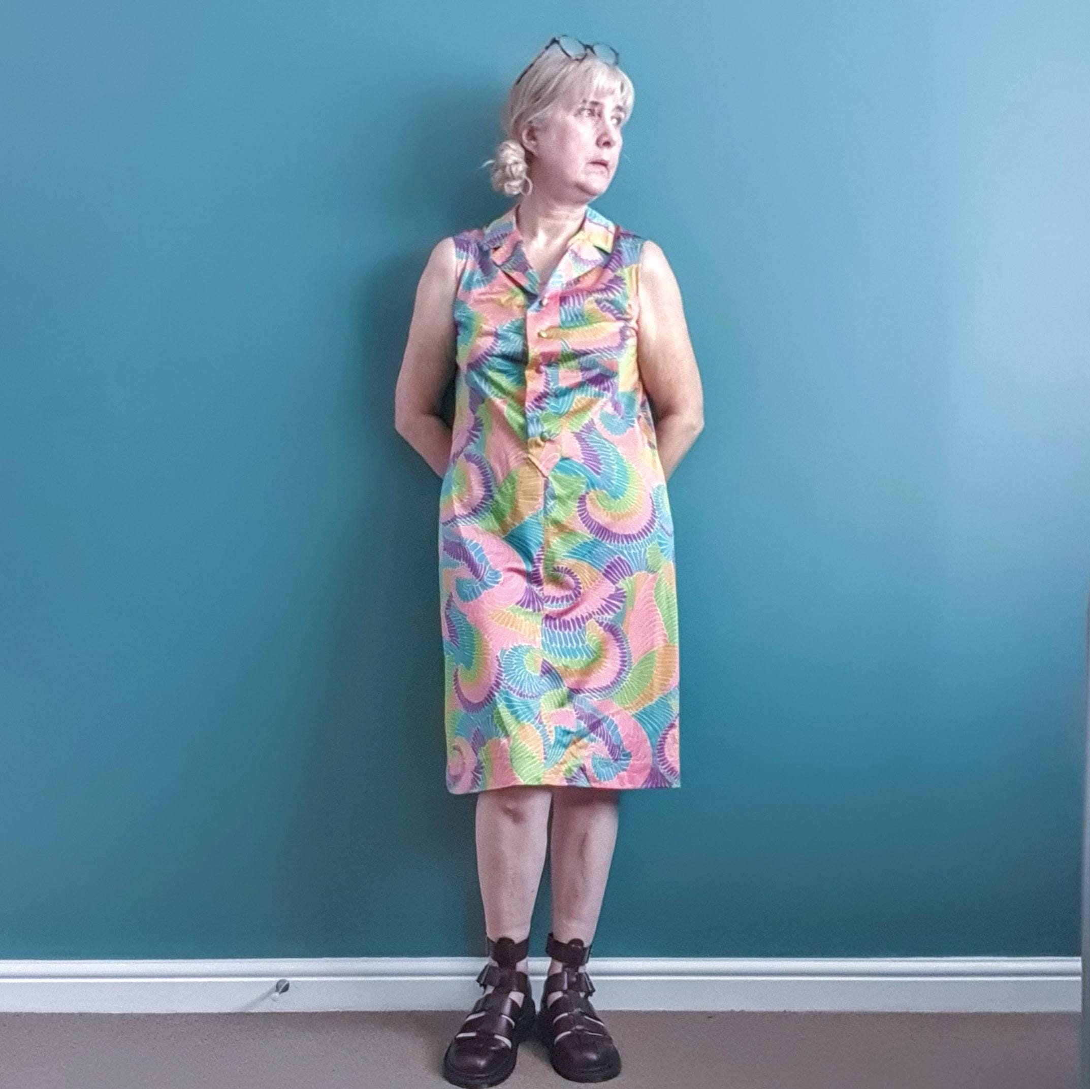 psychedelic shift dress