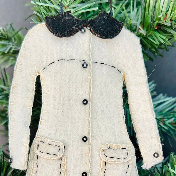 White Wool Coat Ornament