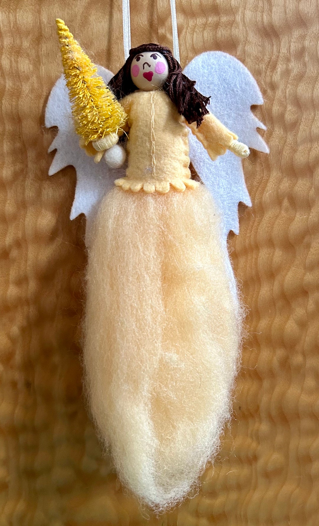Angel Merino Wool Felt and Wool Roving Ornament gloriana Etsy