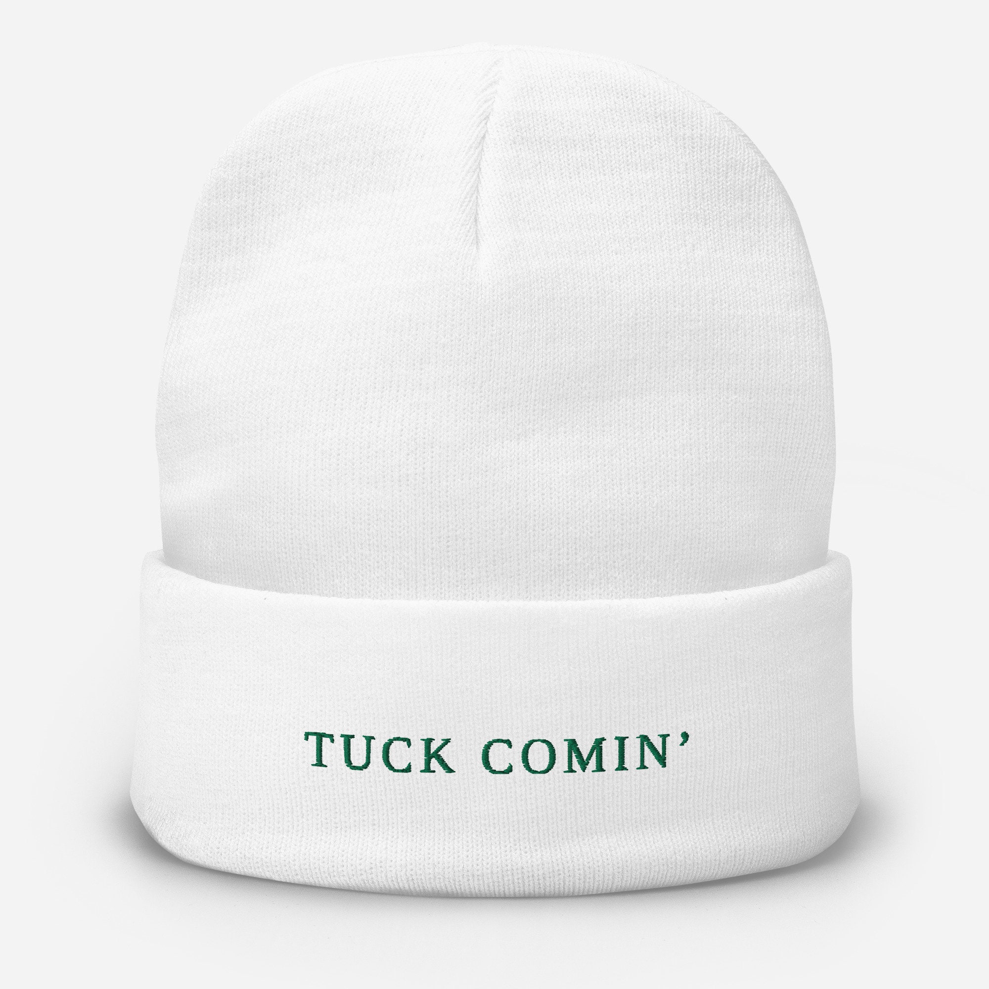 MSU Tuck Comin Embroidered White Beanie 