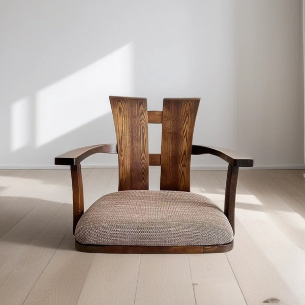 Tatami solid wood chair, Japanese -style back chair, dining table chairs, with armchair