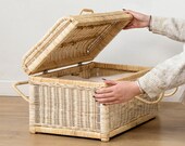 Handmade rattan woven suitcase,clothes storage travel suitcase,desktop cosmetics storage box,bright home decor,housewarming gift