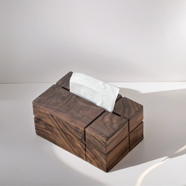 Boîte à mouchoirs créative en bois de noyer massif personnalisée salon maison bureau table à thé décoration boîte de rangement, jouets pour enfants, décoration d'intérieur