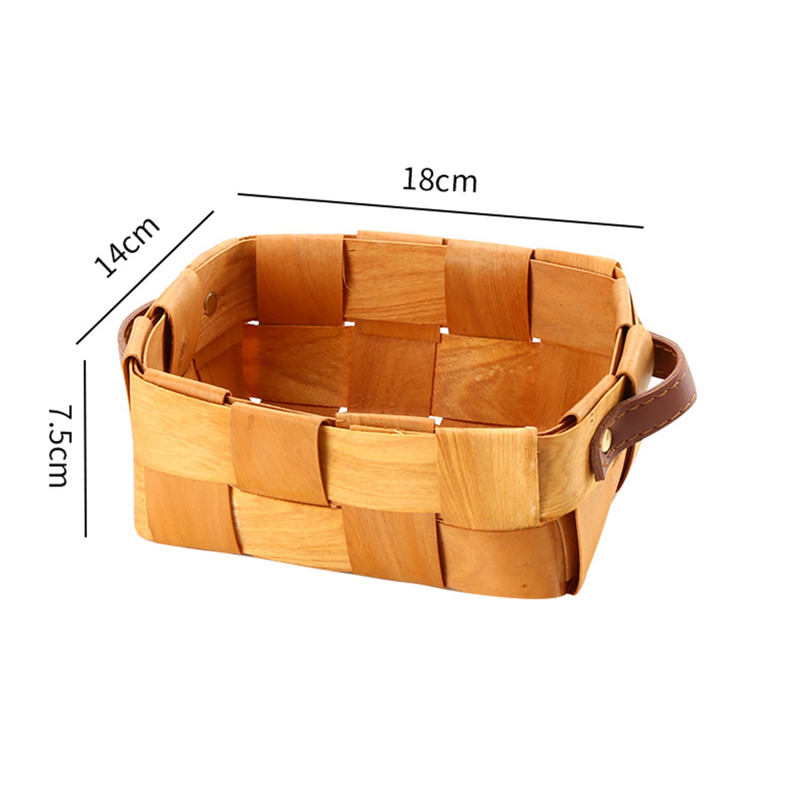 Natural storage basket with handleWood chips woven Etsy