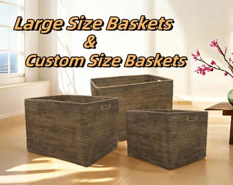 Large size rattan woven storage baskets,custom size rattan woven storage basket, home decor (PLEASE READ DESCRIPTION before order)