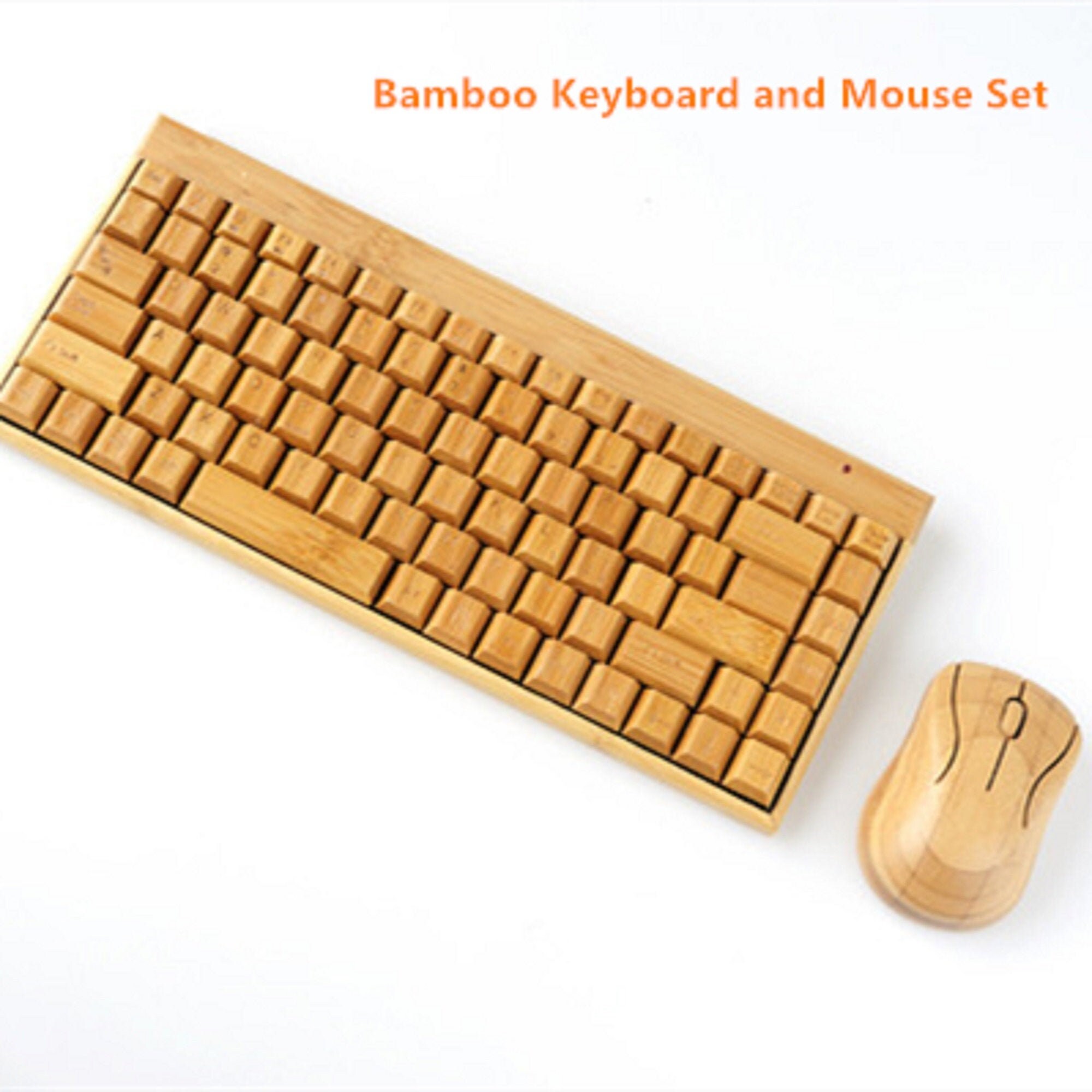 Bamboo Keyboard and Mouse Setwooden Keyboard Mouse Wireless Etsy UK
