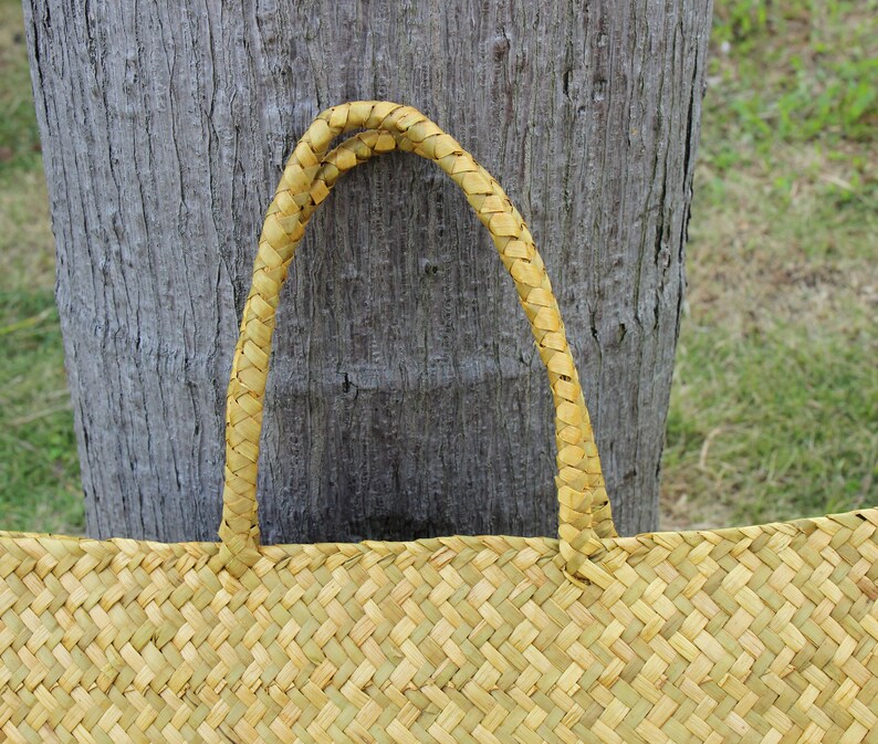 Straw Market Basket Bag With Straw Handles French Style Etsy