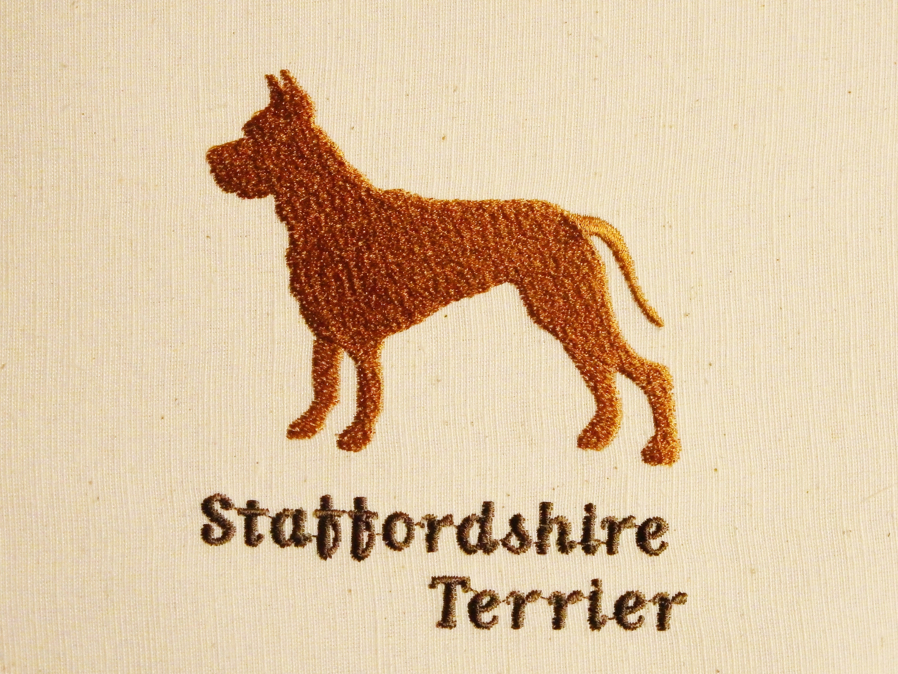 Machine embroidery design staffordshire bull terrier amstaff  etsy