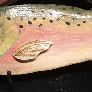 Hand carved, hand painted Pink Salmon