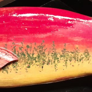 Hand carved, hand painted Sockeye Salmon