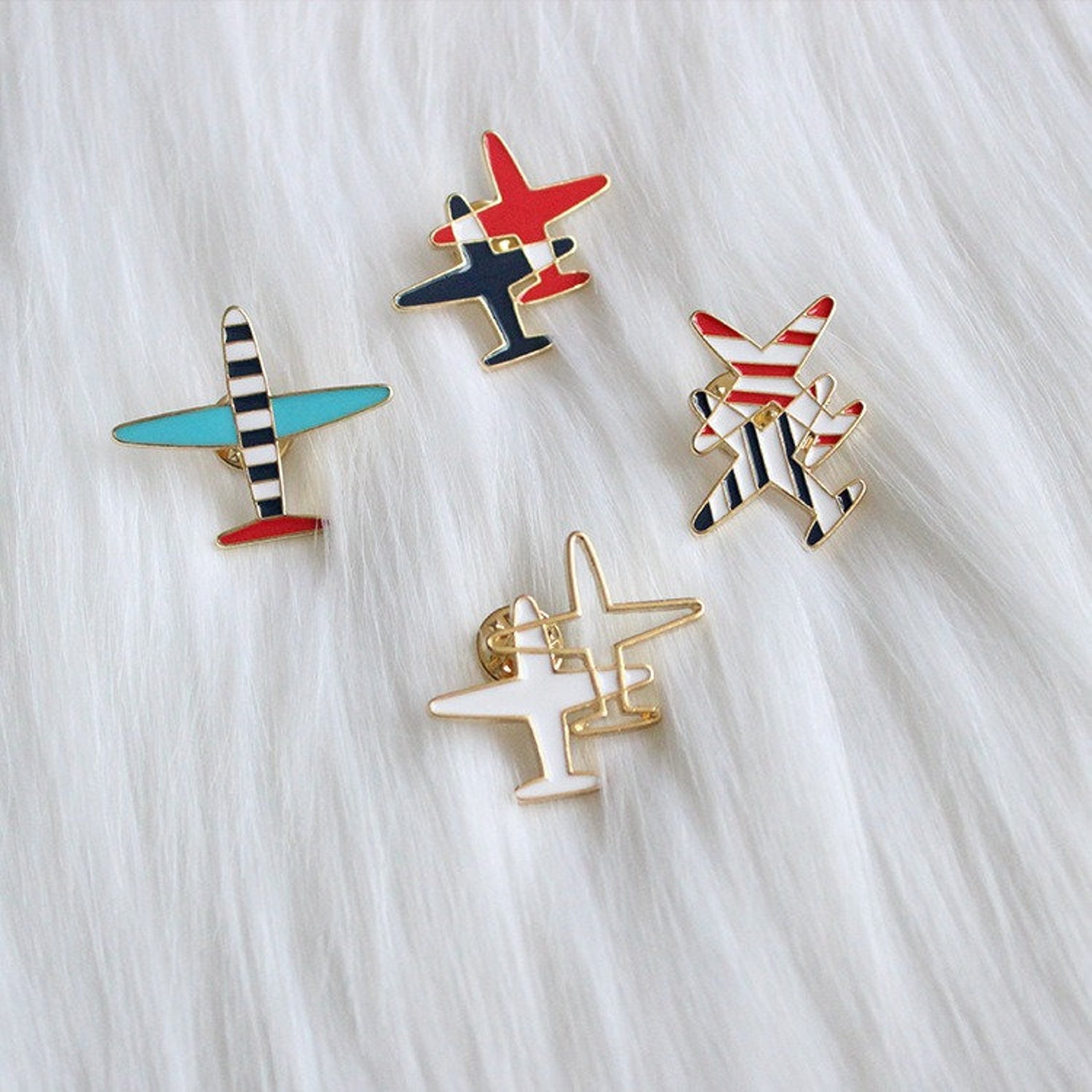 Take Flight Colorful Artistic Small Airplane Pins Brooch Etsy