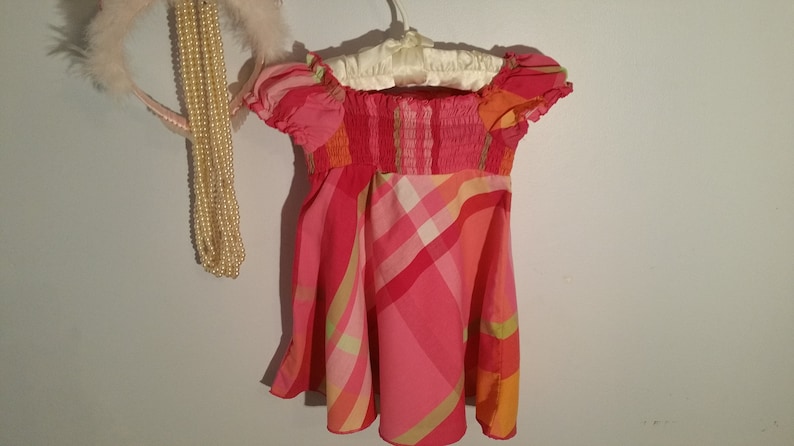 Green Smocking,Sundress,sleeveless,cotton,summer Butterfly Applique Vintage Set of 2 Size 12 Months Summer Dresses Plaid smocking Pink