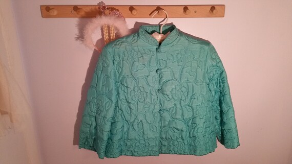 Brand New Dynasty Bright Blue Silk House Coat,Vint