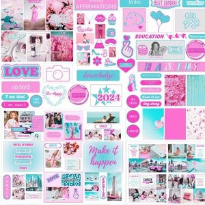 2024 Vision Board Kit Complete Ultimate Bundle Inspirational Dream Board  Motivational Mood Board Positive Goal Board Pink Color Printable (Instant  Download) - E…