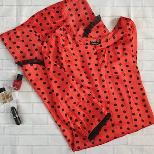 Red Silk Top,Polka dots Top Silk Kurta,Pakistani kurta,Satin Silk tunic,Silk Dresses,Indian kurti Women Red Satin Silk Tunic,gifts for her
