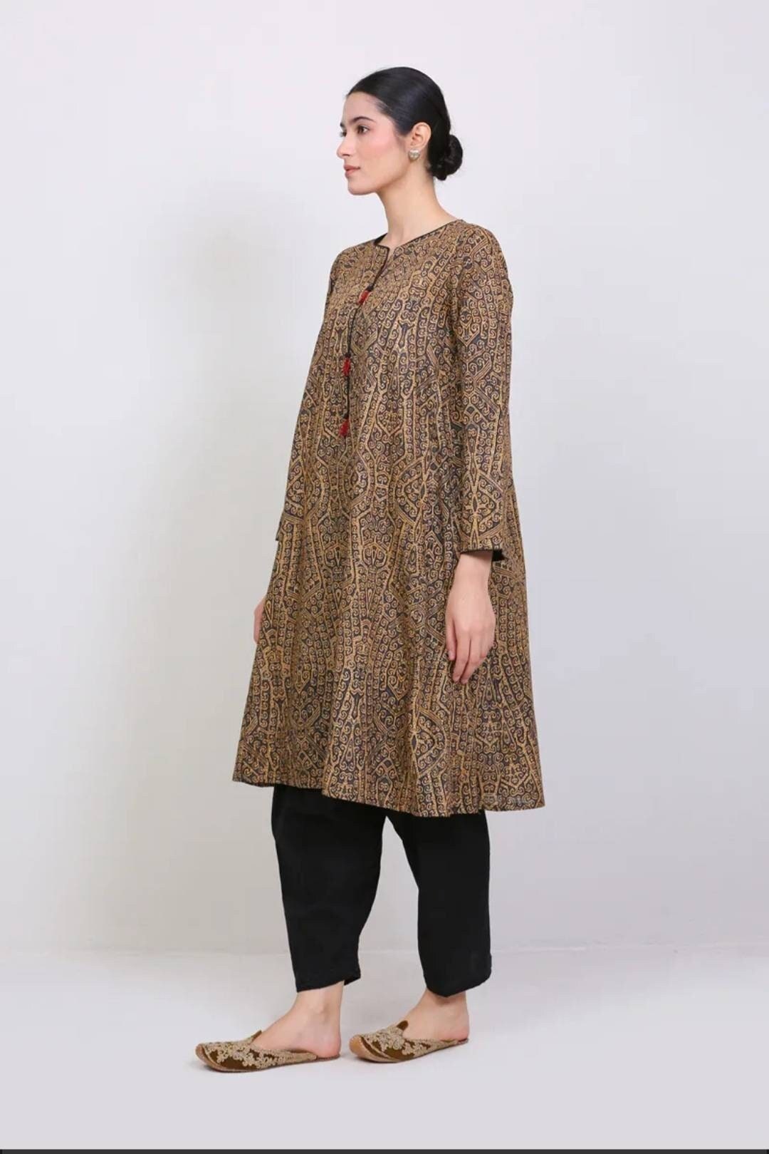 A Line Kurta/pakistani Kurta Women/gifts for Her/tunic Fall Dresses  Uk/khaadi Kurta Women Ethnic Wear Pakistani Dresses Indian Kurti UK 