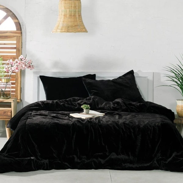 Crushed Velvet Duvet Cover Etsy