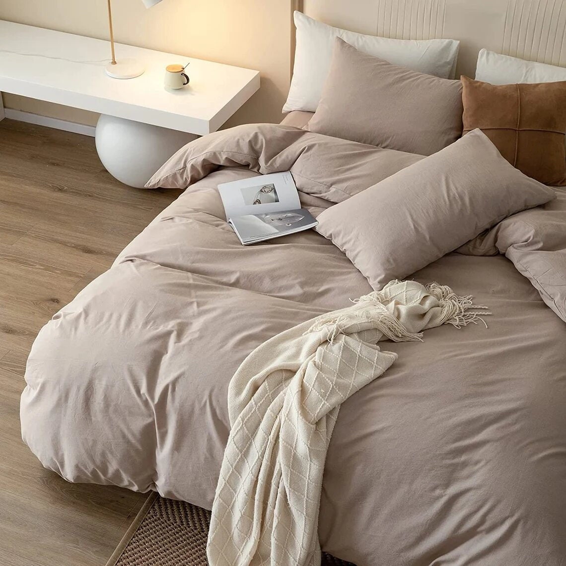 Dusty Pink Cotton Duvet Cover Set Twin Full Double King Queen Etsy