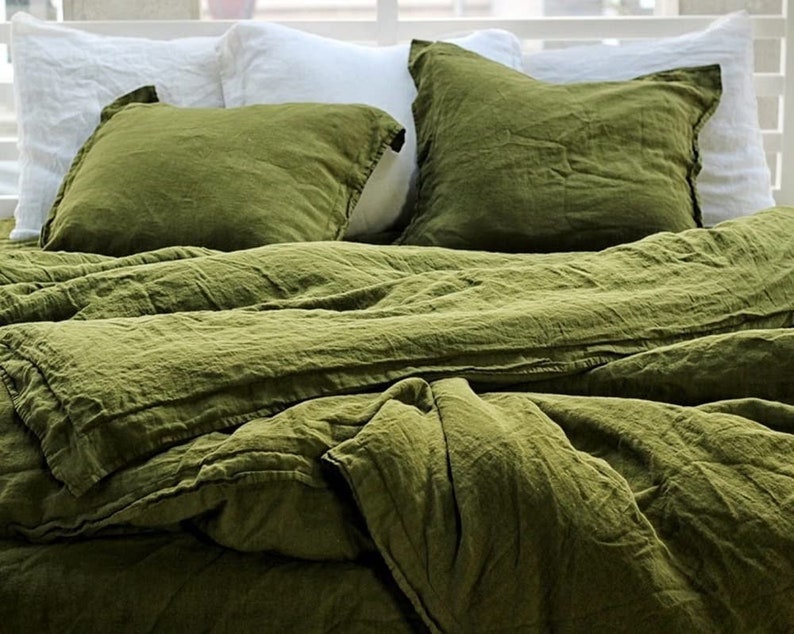 Indian 100 Cotton Duvet Cover Moss Green Duvet Color Washed Etsy