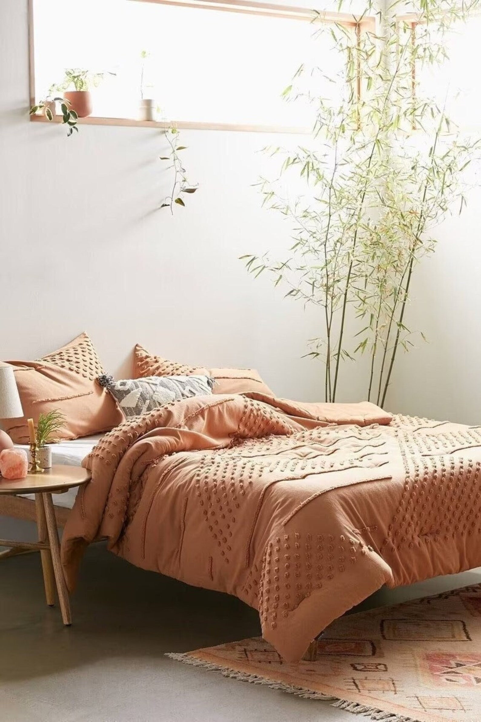 3pcs Cotton Tufted Duvet Cover Burnt Orange Tufted Comforter Etsy