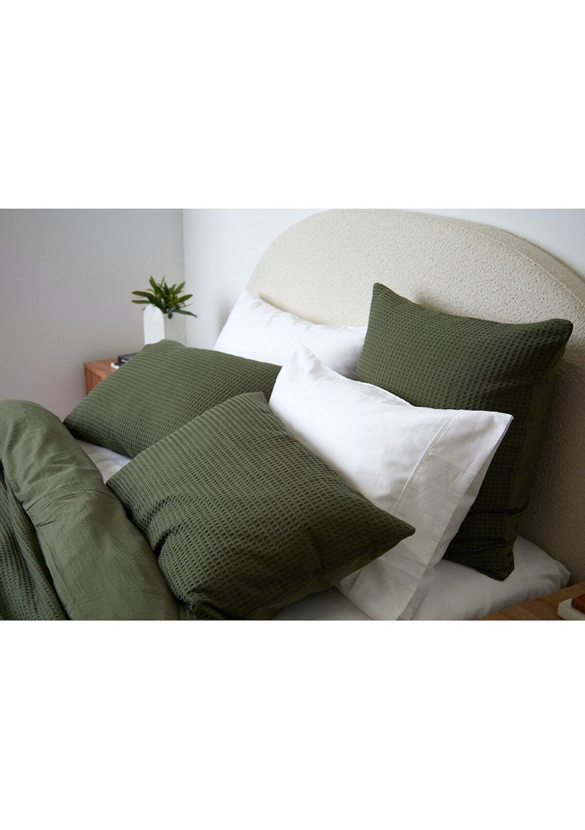 Dark Green Waffle Duvet Cover Waffle Quilt Cover Set Waffle Etsy