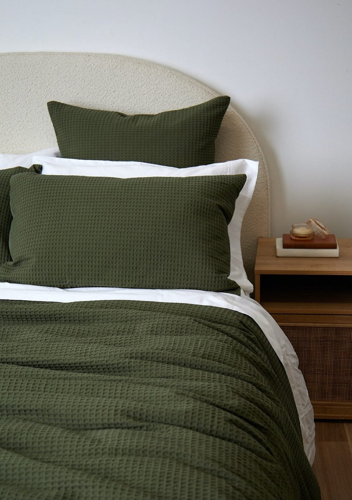 Dark Green Waffle Duvet Cover Waffle Quilt Cover Set Waffle Etsy