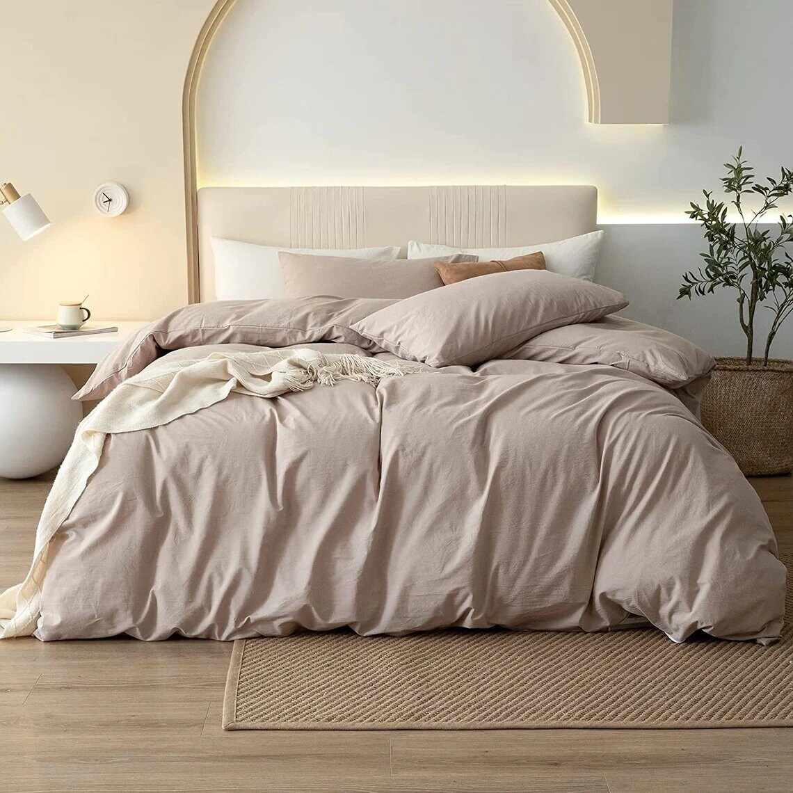 Dusty Pink Cotton Duvet Cover Set Twin Full Double King Queen Etsy